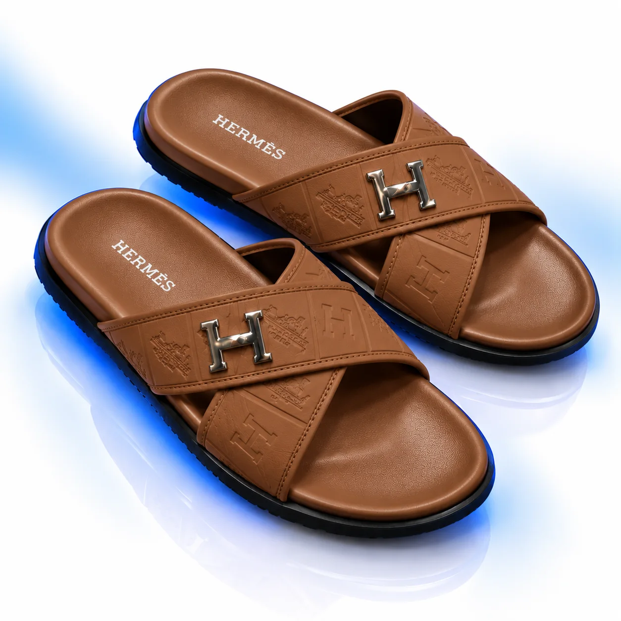 Hermès Cross-Strap H Sandal Tan