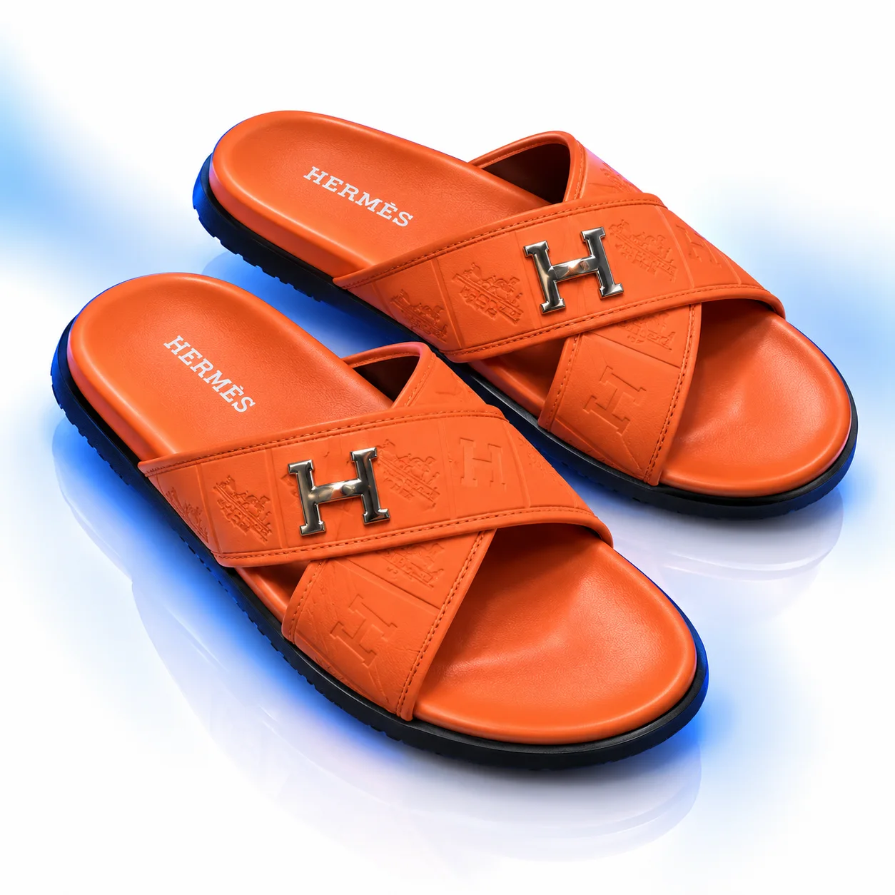 Hermès Cross-Strap H Sandal Orange